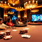 Experience an exciting game at FC88 with stunning poker chips and vibrant casino ambiance.