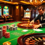 A poker table with chips and cards illustrating a thrilling gaming experience at 9bet.