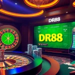 Experience the excitement at DR88 with vibrant gaming elements and professional atmosphere.