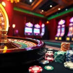 Experience thrilling gameplay at https://22bet.style with a vibrant casino scene featuring roulette, poker cards, and chips.