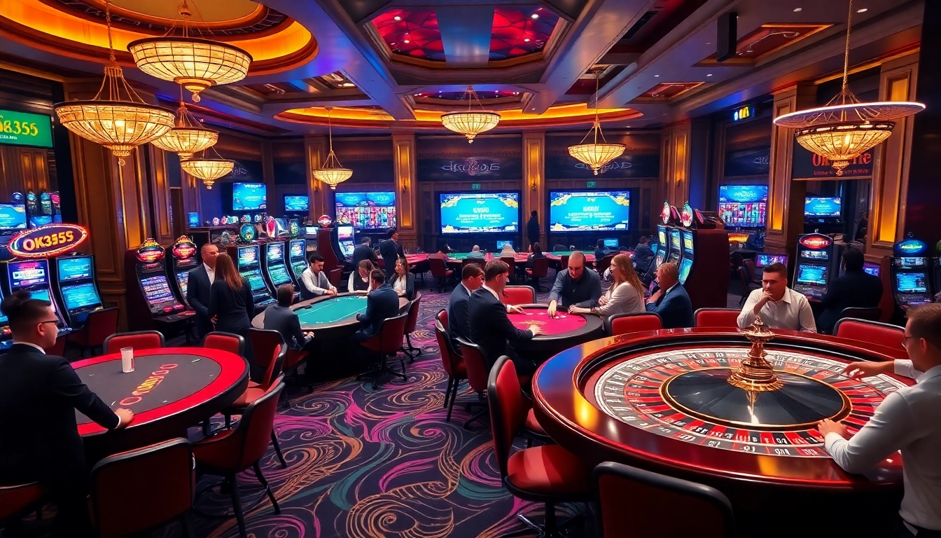 Experience the thrill of online gambling with the OK365 link on vibrant casino tables.