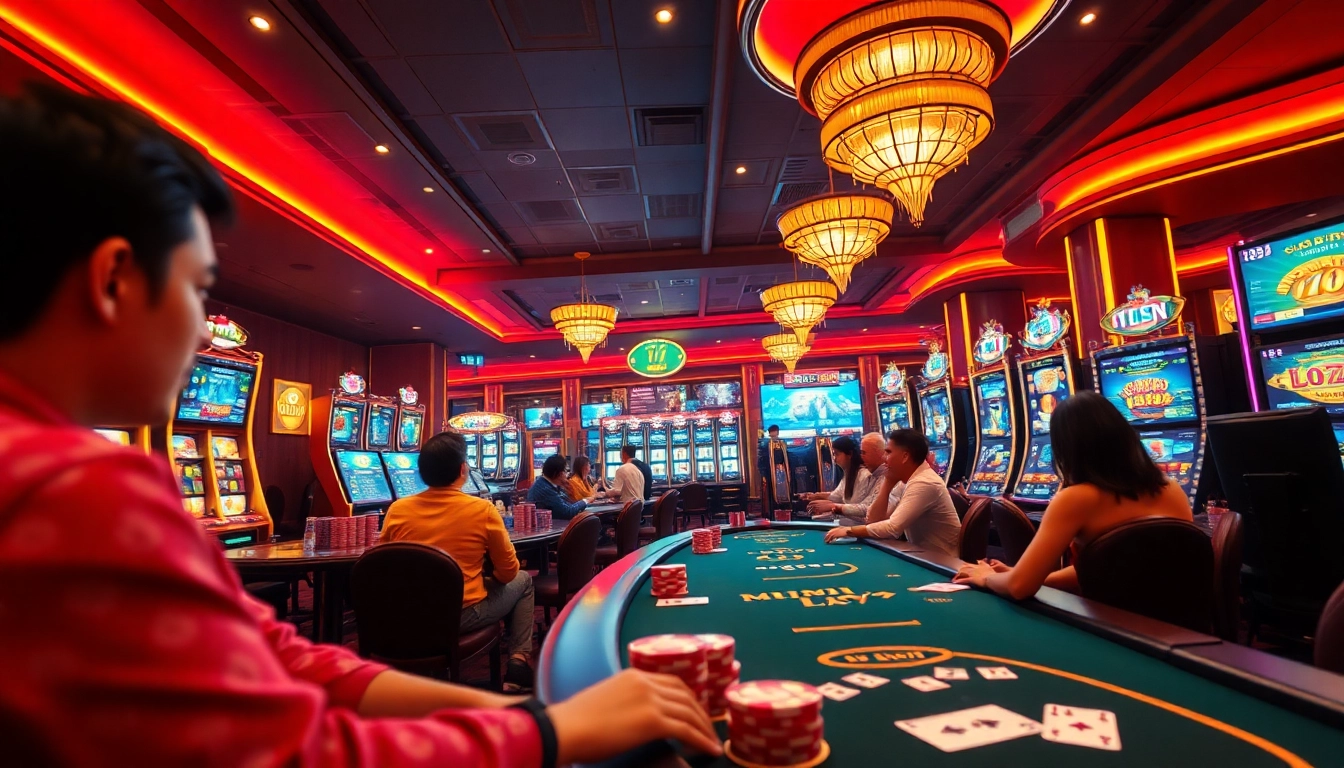 Exciting gaming environment at https://mm88.agency/ showcasing players enjoying casino games.