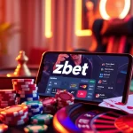 Experience online gaming excitement with the zbet app on a luxurious casino table setup.