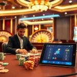 Experience the thrill of gambling at https://s8ok.com/ with vibrant casino elements like poker tables and roulette wheels.