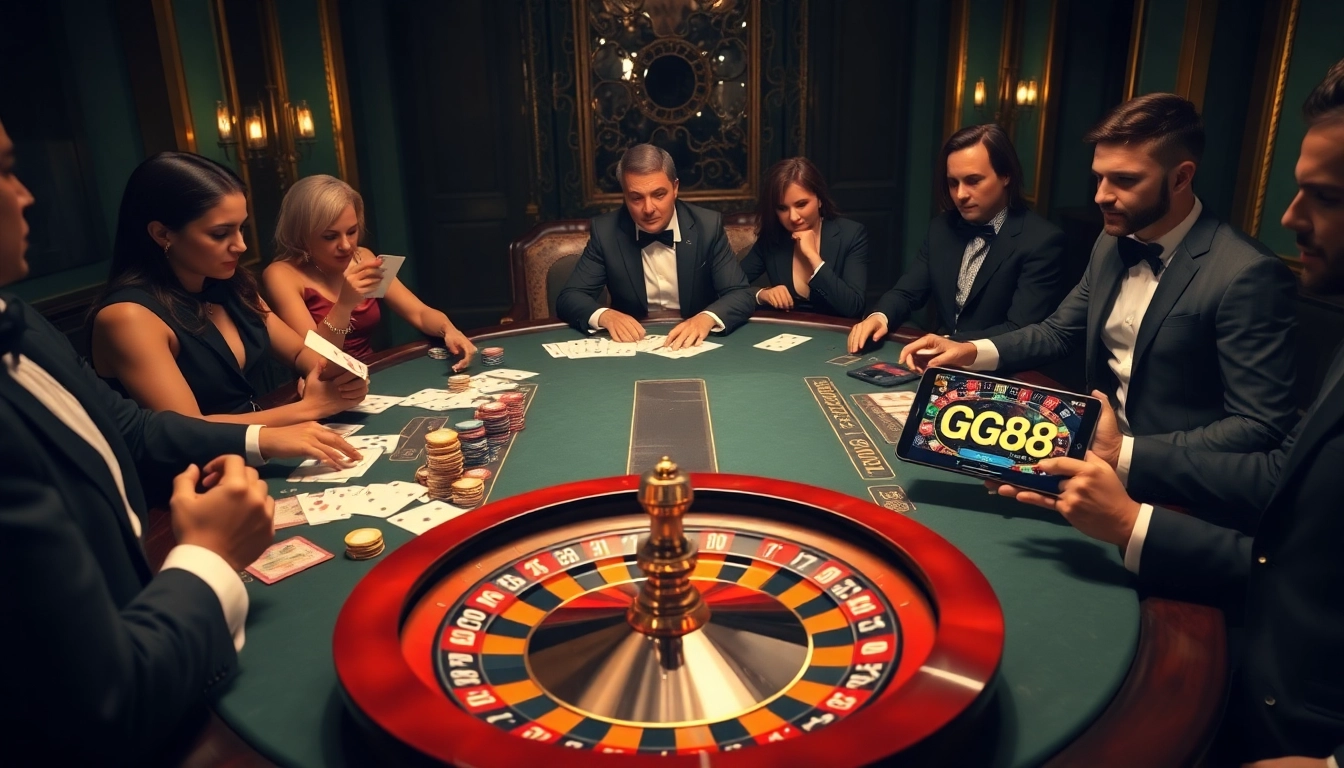 Experience high-stakes poker action at GG88's luxury casino venue.