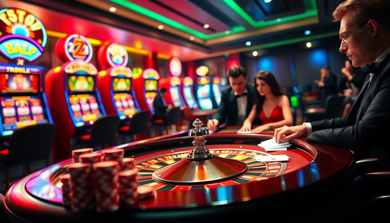 Players winning at cm88 casino games with vibrant chips and roulette wheel.
