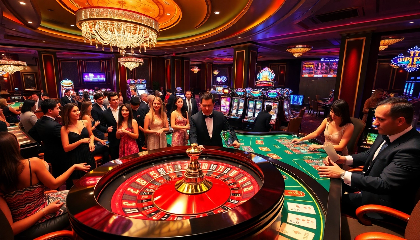 Engaged players at http://789clubar.com/ enjoy a high-stakes poker game in a luxurious casino setting.
