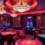 Players enjoying an immersive gaming experience at GG88 casino with vibrant tables and slot machines.