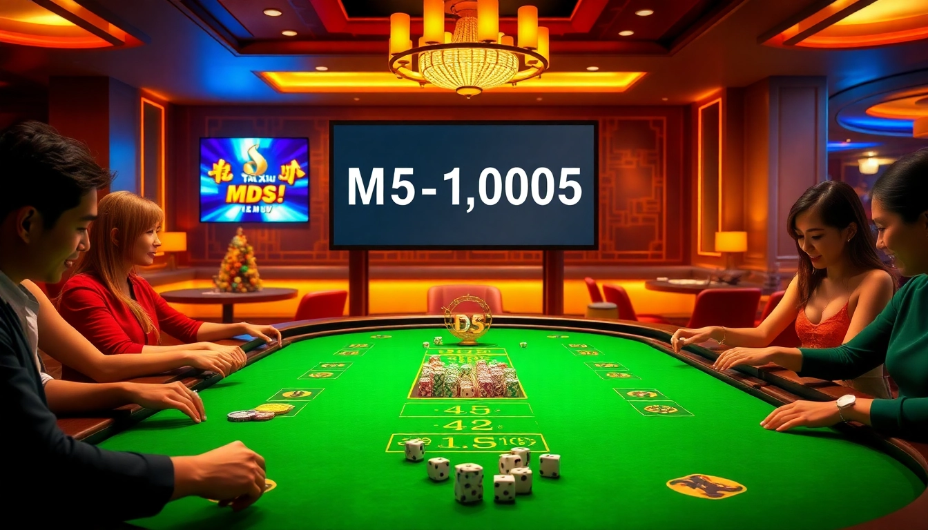 Tài Xỉu MD5 game table featuring players placing bets and MD5 hash code displayed.