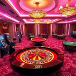 Experience thrilling gameplay at https://xx88.pro/ with a vibrant casino scene showcasing roulette and slot machines.