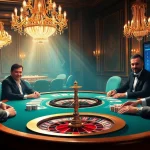 Play poker at a vibrant casino table, featuring 8xbet branding, luxurious ambiance, and thrilling stakes.