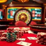 Experience thrilling gameplay at https://vj88vn.com/ with vibrant poker chips and a dazzling roulette wheel.