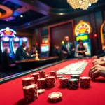 Engage in high-stakes poker at https://s8ok.com/, featuring vibrant chips and an exciting casino atmosphere.