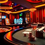 Gamblers enjoying a vibrant casino experience at uu88.com, featuring tables and gaming elements.