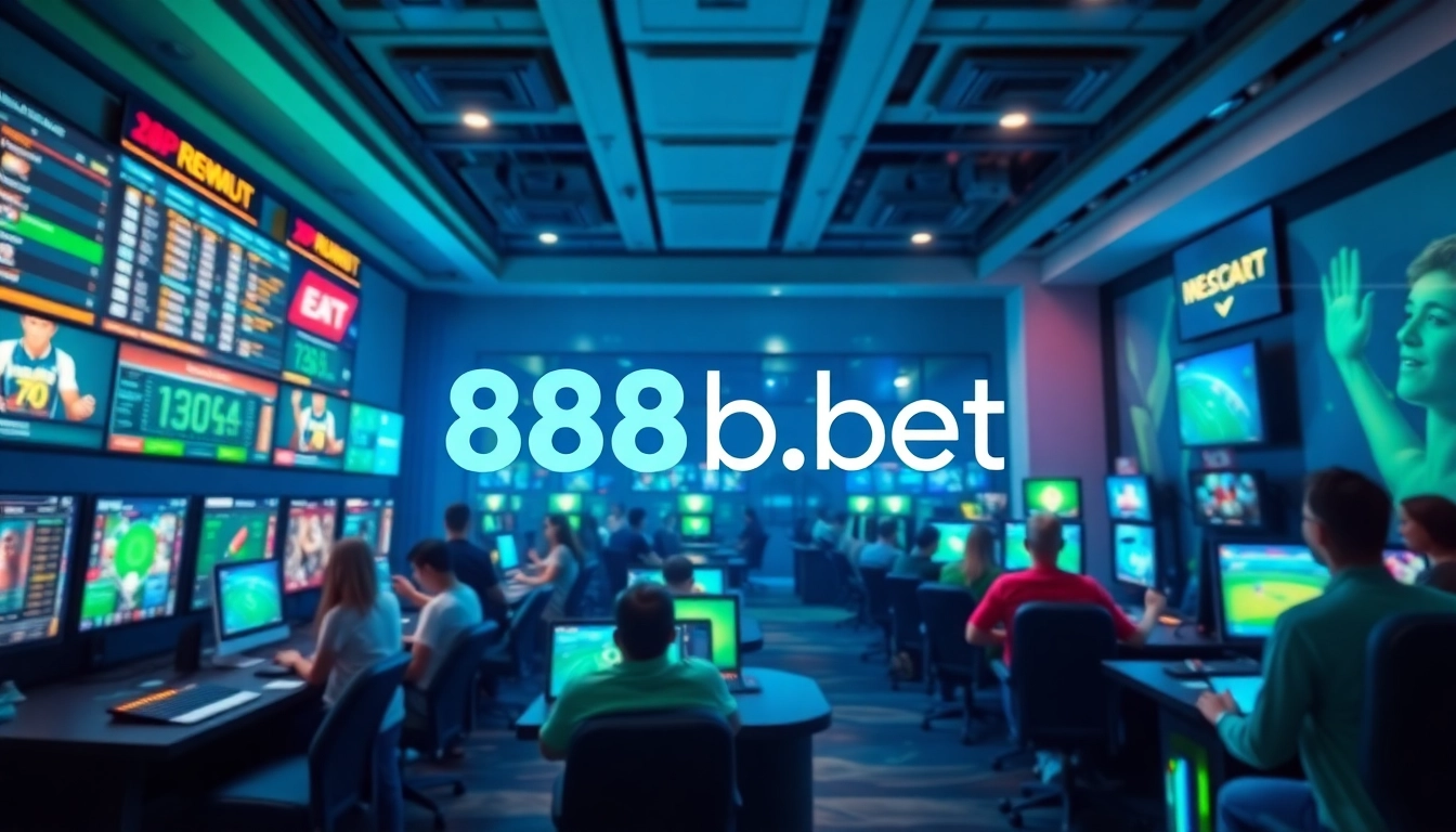 Engaging online betting scene featuring 888b.bet logo and vibrant sports interaction.