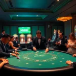 Experience thrilling gameplay at https://mm88.agency/ with players engaged in blackjack at a luxurious casino table.