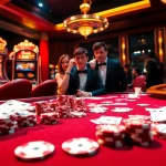 Engaging poker players at a luxury casino table showcasing XX88 thrill through chips and cards.