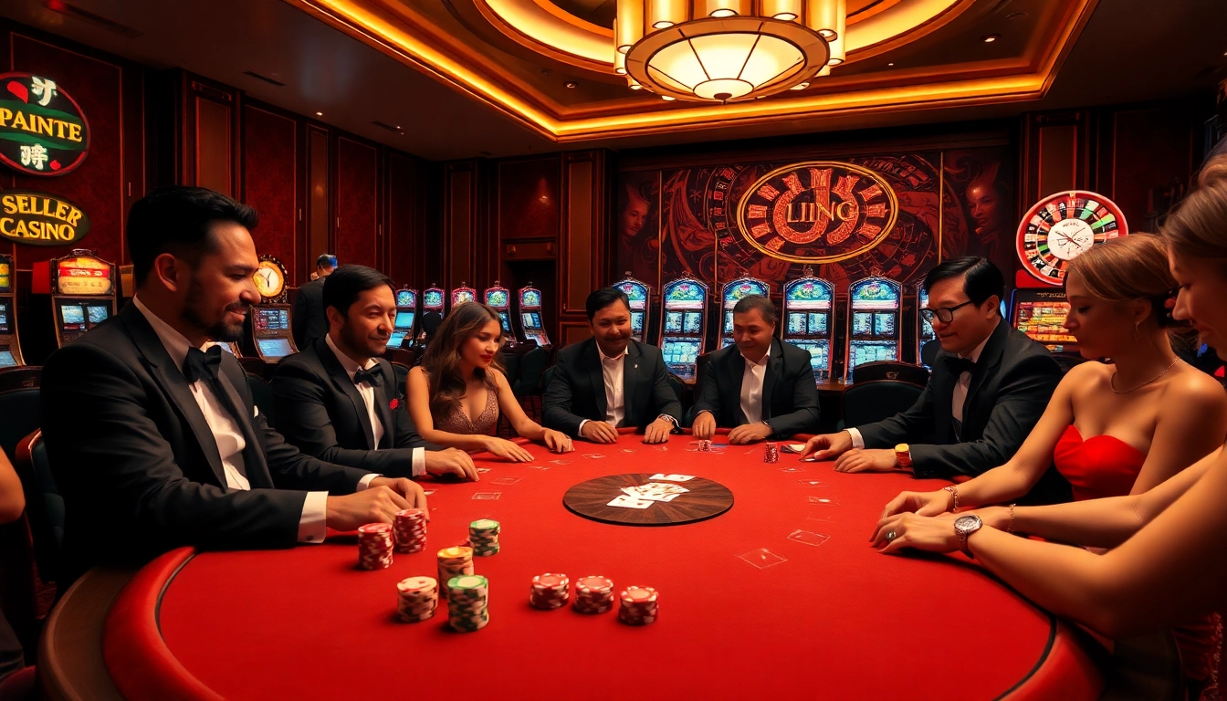 Experience high-stakes excitement with tg88 at a luxurious casino poker table.