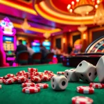 PS99 thể thao gaming action at a vibrant casino table with poker chips and slot machines.
