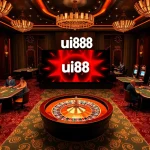 Experience the thrill of uu88 with a luxurious casino scene featuring roulette, poker tables, and slot machines.