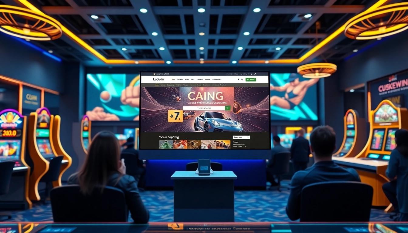 Experience online gaming at https://luckywin.name with vibrant visuals of a modern casino environment.