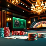 Experience the thrill of 222BD in this luxurious casino scene with poker and roulette.