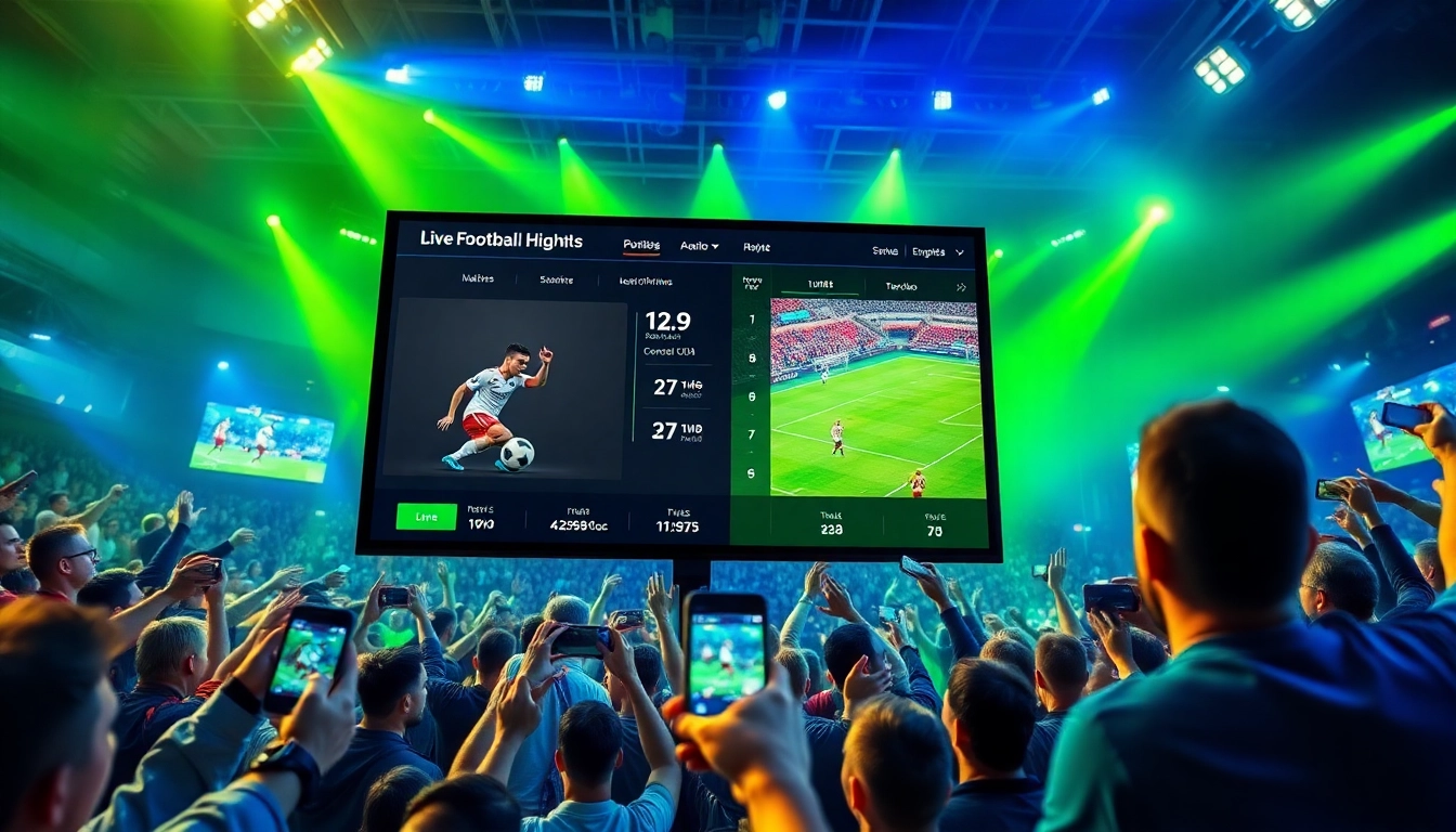 Engaging scene of sports streaming at joemadfan.com with live football matches and cheering fans.