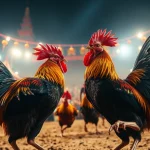 Interactive live cockfighting scene showcasing excitement at sv368win.live with vibrant colors and action.