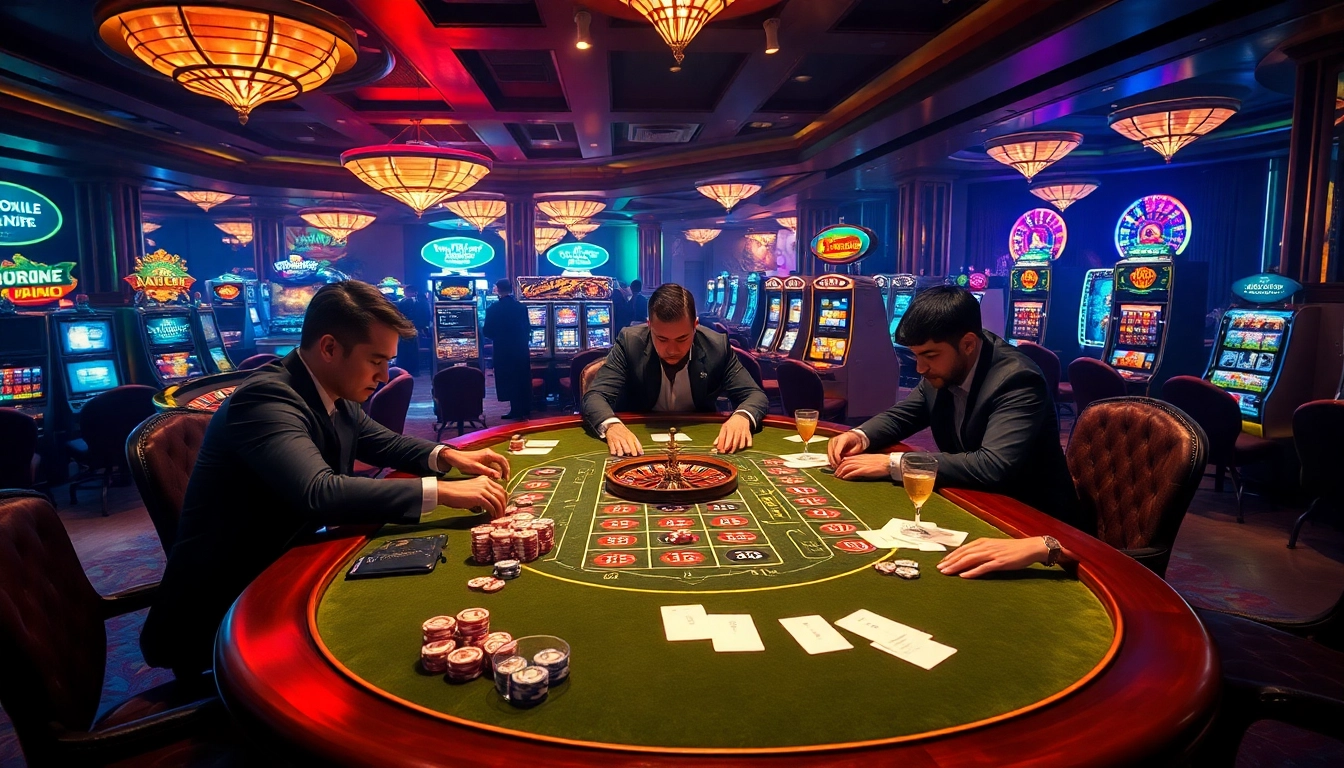 A high-stakes poker game at an elegant casino showcasing excitement and skill for https://789p.shopping/ gambling.
