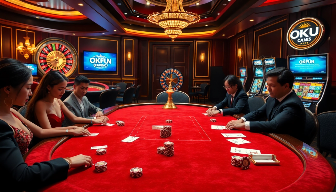 Experience the thrill of gambling with OKFUN đăng ký at an upscale casino table full of excitement.