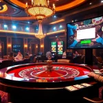 Experience the thrill at https://rr88.pizza/ with vibrant casino elements and players engaging in games.
