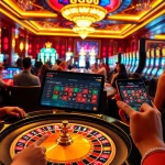 Experience the thrill of GG88 online gambling with vivid casino scenes featuring poker tables and slot machines.