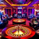 Get ready to win big with MK8 at an upscale casino featuring roulette tables and slot machines.