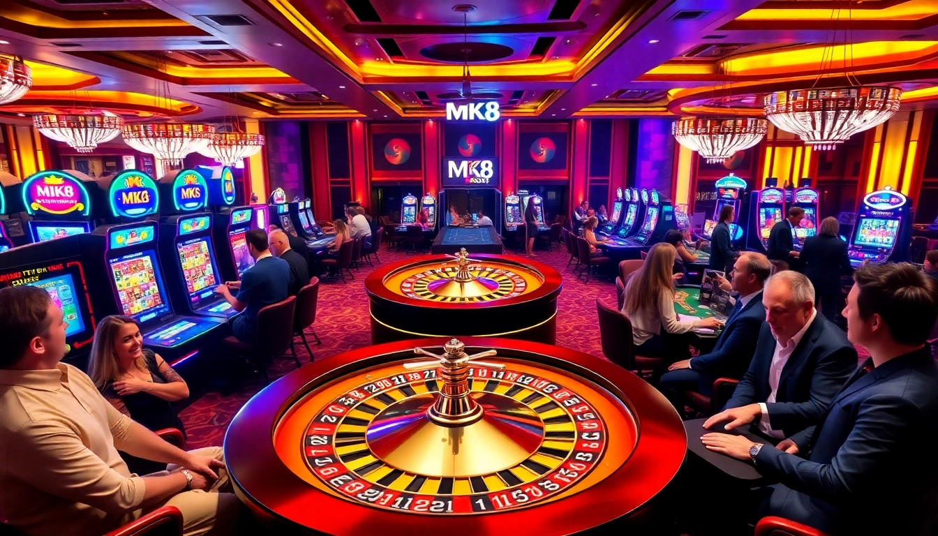 Get ready to win big with MK8 at an upscale casino featuring roulette tables and slot machines.
