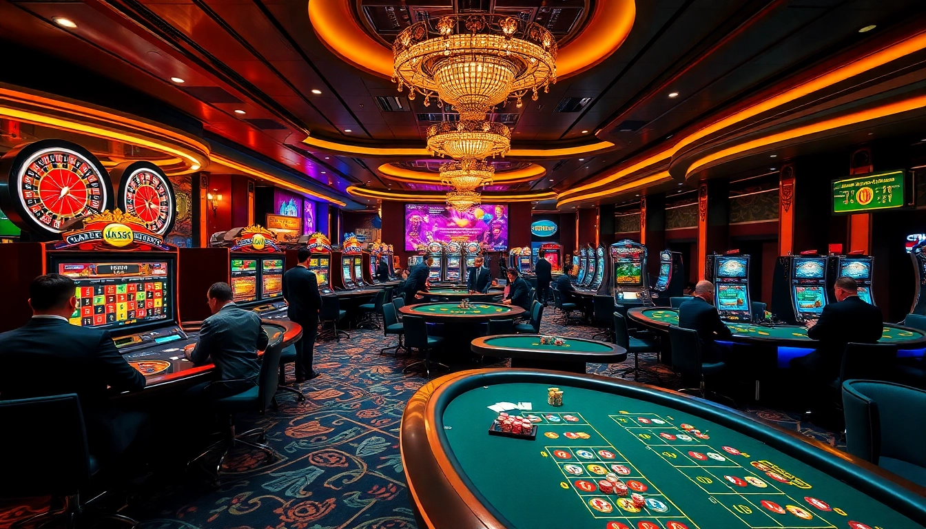 Experience excitement at the ABC8 casino with vibrant slot machines and engaging poker tables.