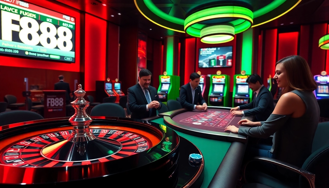 Experience high-stakes action at FB88's luxurious casino with live roulette and exciting games.