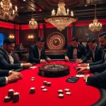 Male players enjoying high-stakes poker at the MAN CLUB casino.