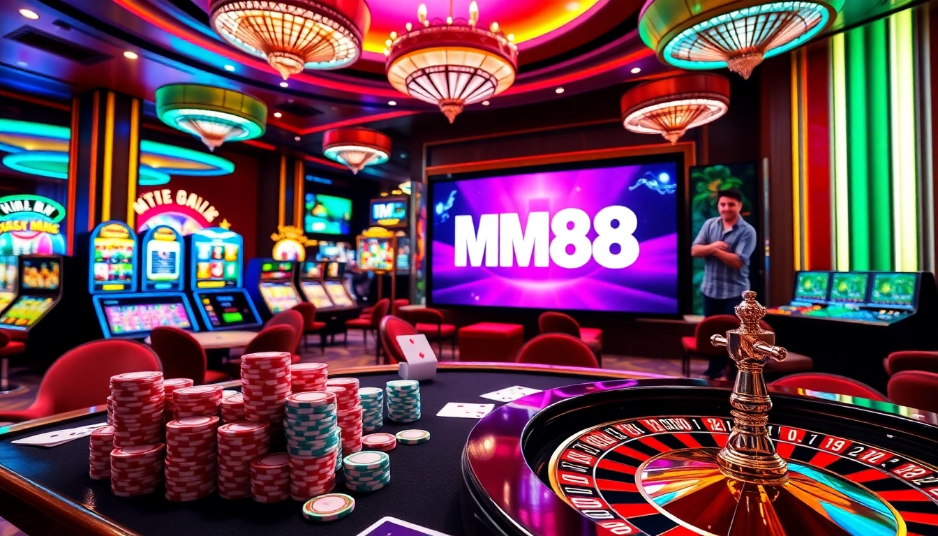 Experience the excitement of gambling at MM88 with dynamic gaming tables and vibrant visuals.