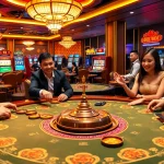 Experience the excitement of xóc đĩa online with players strategizing at a vibrant casino table.