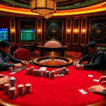 Engaging poker action featuring X 88 chips on a luxurious casino table.
