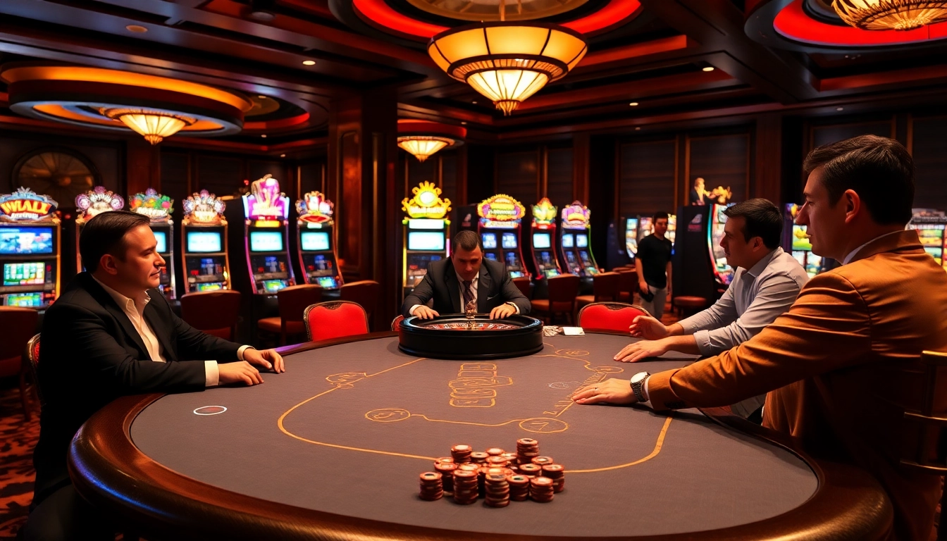 Exciting poker game at https://f168.blue/ showcasing high stakes and vibrant casino atmosphere.