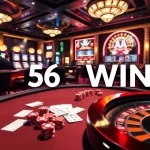 Experience the thrill of 56 WIN with vibrant casino visuals and elite gaming elements.