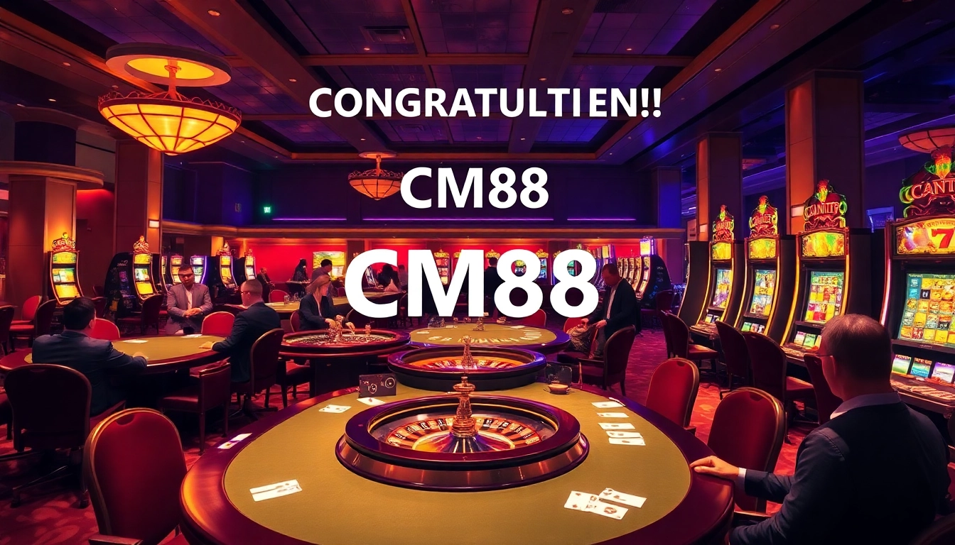 CM88 winning moment at a luxurious casino table featuring cards and poker chips.