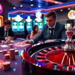 Experience the thrill of 8kbet in an online casino with engaging players and vibrant gaming elements.