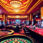 Exciting RR88 casino scene with players enjoying games like roulette and poker.