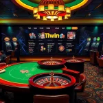 Experience thrilling games at https://11win.vc/ with players enjoying poker, roulette, and slots in a luxurious casino setting.