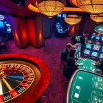 Exciting gaming action at nhà cái 88BET with players at poker tables and vibrant slot machines.