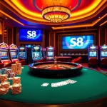 Experience the luxury of S8 casino gaming with thrilling poker and roulette action.