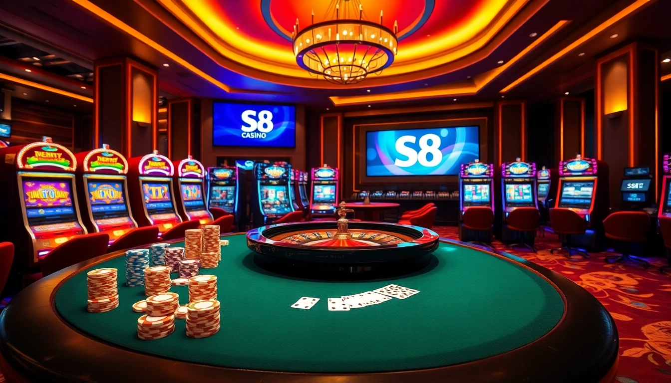 Experience the luxury of S8 casino gaming with thrilling poker and roulette action.