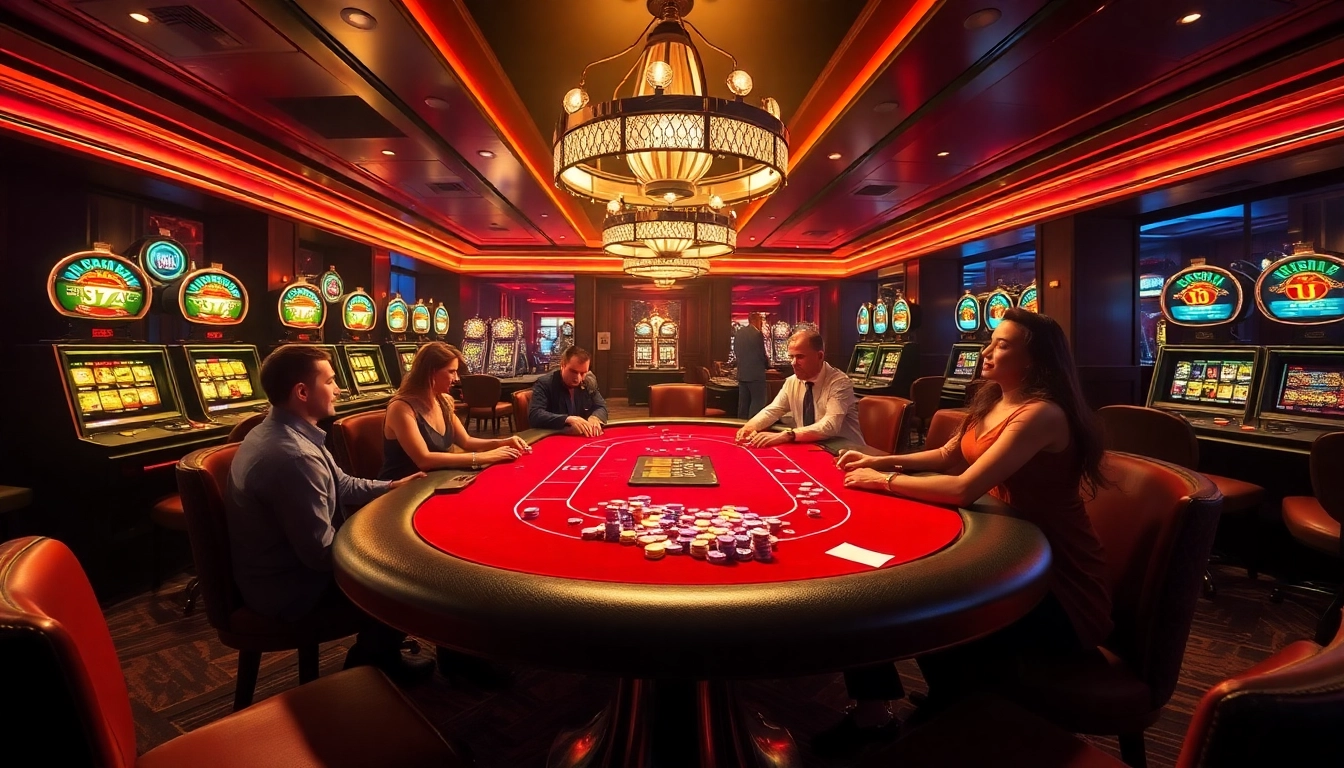 B52 club offers an exciting poker scene with vibrant colors, luxury tables, and engaged players.
